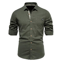 Classic Cotton Shirt Lorenzo – Long-Sleeve & Timeless Style-Army Green-S-State of Style