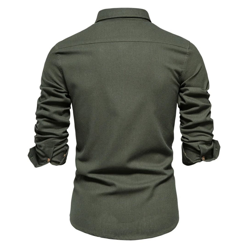 Classic Cotton Shirt Lorenzo – Long-Sleeve & Timeless Style-Dark Green-S-State of Style