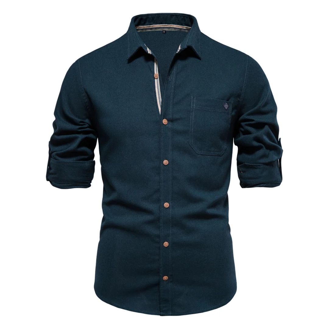 Classic Cotton Shirt Lorenzo – Long-Sleeve & Timeless Style-Dark Green-S-State of Style