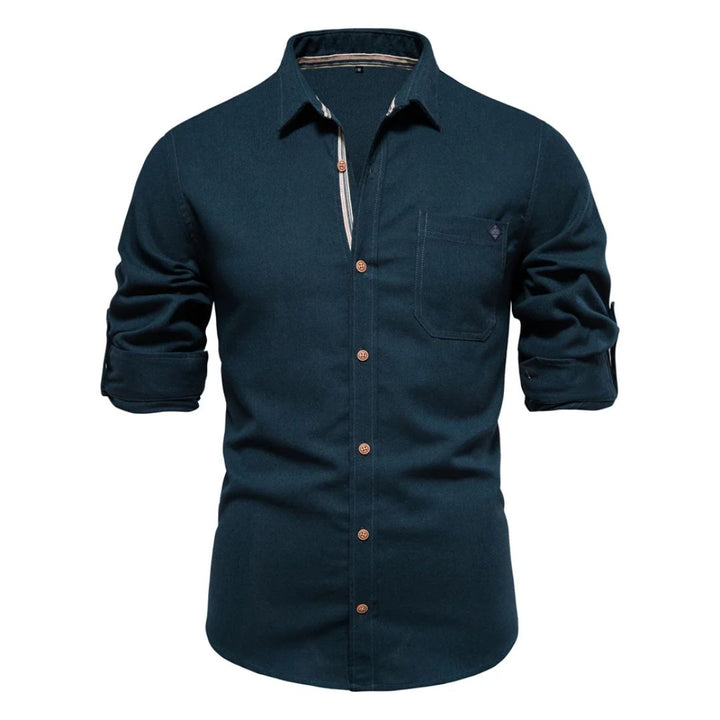 Classic Cotton Shirt Lorenzo – Long-Sleeve & Timeless Style-Dark Green-S-State of Style