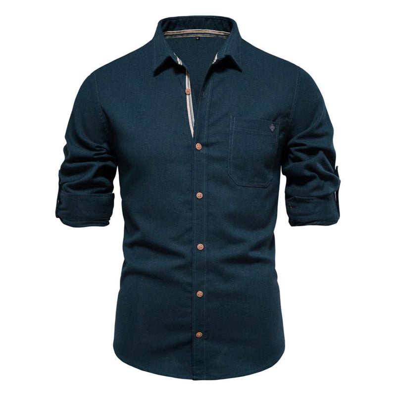 Classic Cotton Shirt Lorenzo – Long-Sleeve & Timeless Style-Dark Green-S-State of Style