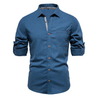 Classic Cotton Shirt Lorenzo – Long-Sleeve & Timeless Style-Denim Blue-S-State of Style