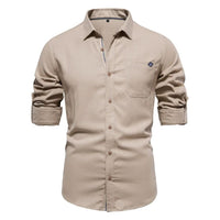 Classic Cotton Shirt Lorenzo – Long-Sleeve & Timeless Style-Khaki-S-State of Style