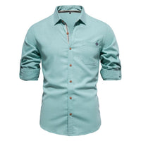 Classic Cotton Shirt Lorenzo – Long-Sleeve & Timeless Style-Sea Green-S-State of Style