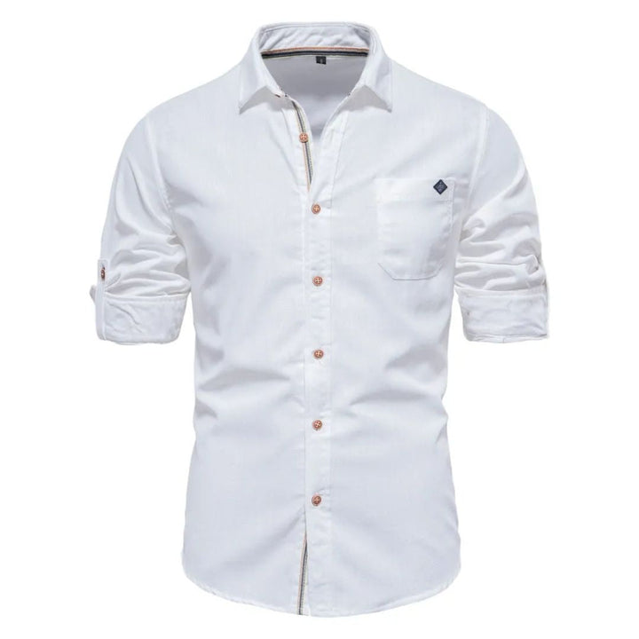 Classic Cotton Shirt Lorenzo – Long-Sleeve & Timeless Style-White-S-State of Style
