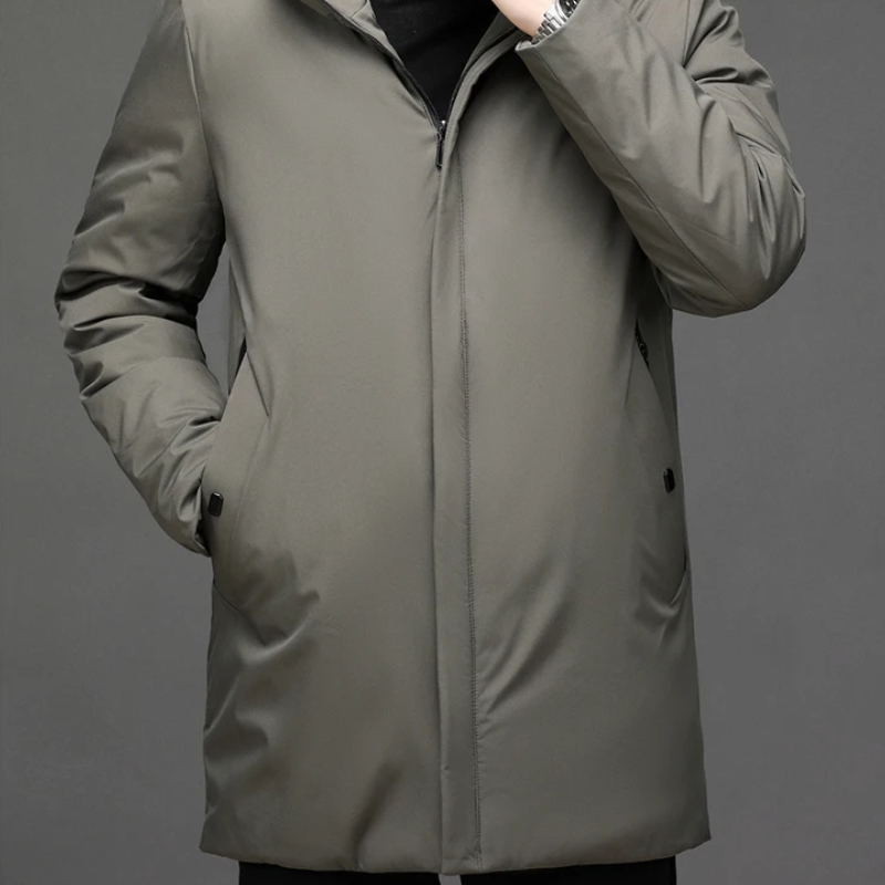 Classic Down Jacket with Hood - Victor-Dark Green-L-State of Style