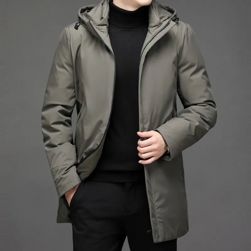 Classic Down Jacket with Hood - Victor-Dark Green-L-State of Style