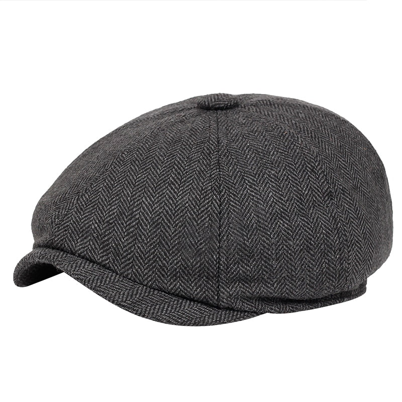 Classic flat cap in vintage style – Arthur-Dark grey-State of Style