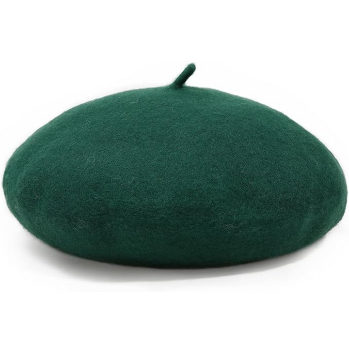 Classic French Wool Beret – Evelyne-Dark green-State of Style