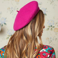 Classic French Wool Beret – Evelyne-Fuchsia-State of Style