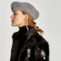 Classic French Wool Beret – Evelyne-Grey-State of Style