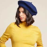 Classic French Wool Beret – Evelyne-Marine blue-State of Style