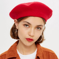 Classic French Wool Beret – Evelyne-Red-State of Style