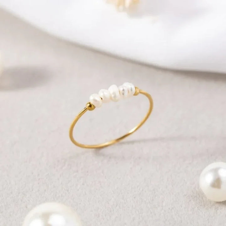 Classic Gold Pearl Ring – Sophie-5-State of Style