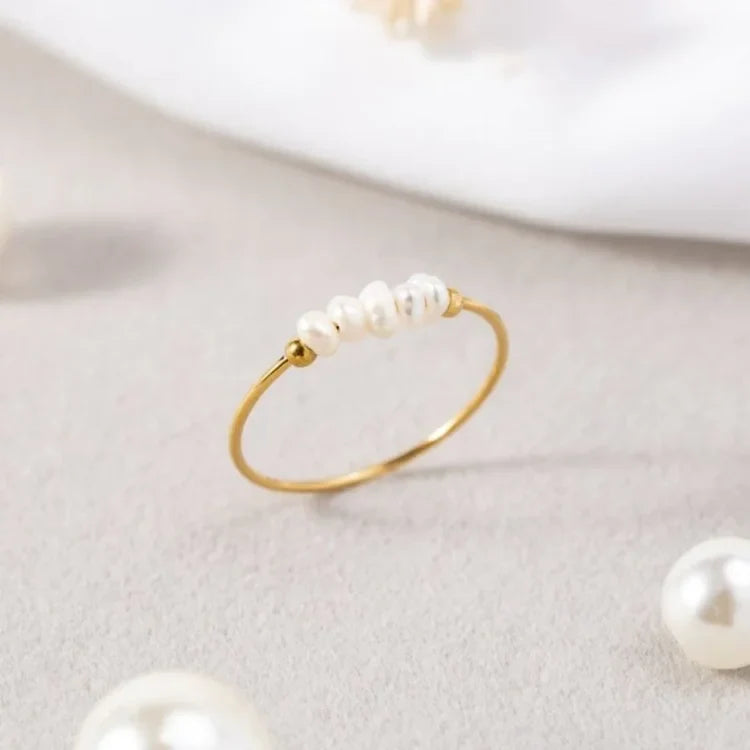 Classic Gold Pearl Ring – Sophie-5-State of Style