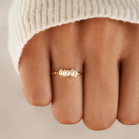 Classic Gold Pearl Ring – Sophie-5-State of Style