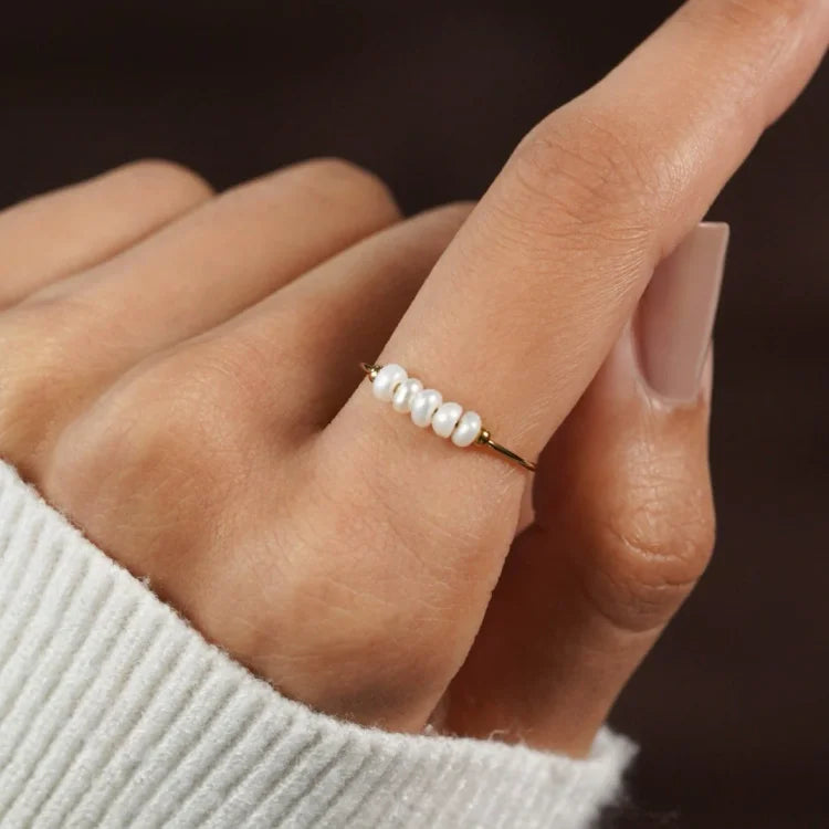 Classic Gold Pearl Ring – Sophie-5-State of Style