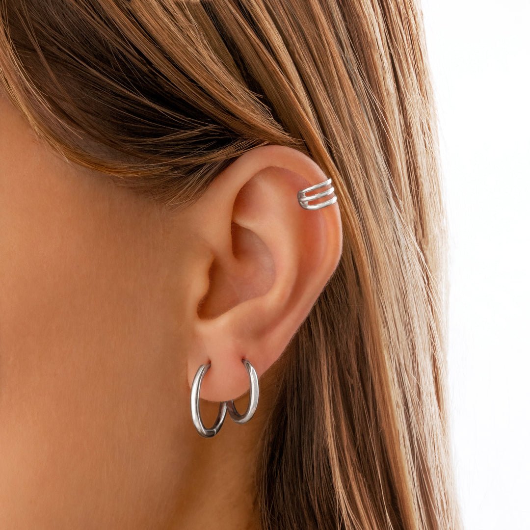 Classic Hoops - Aurina-1.19 cm-Silver-State of Style