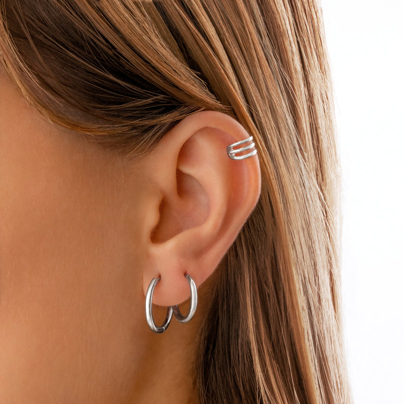 Classic Hoops - Aurina-1.19 cm-Silver-State of Style