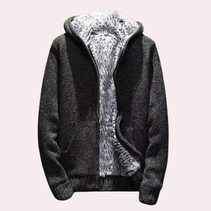 Classic Knitted Hoodie for Men - Milan-Black-S-State of Style