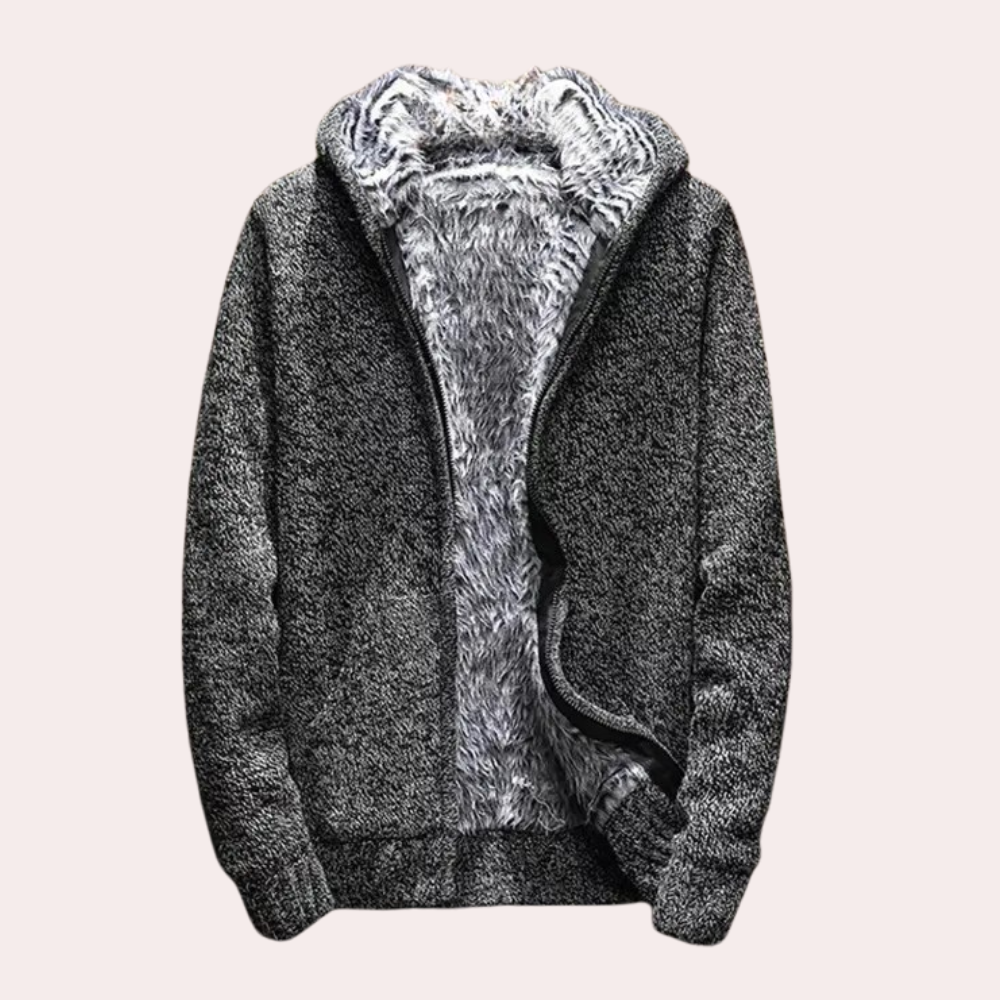 Classic Knitted Hoodie for Men - Milan-Dark grey-S-State of Style