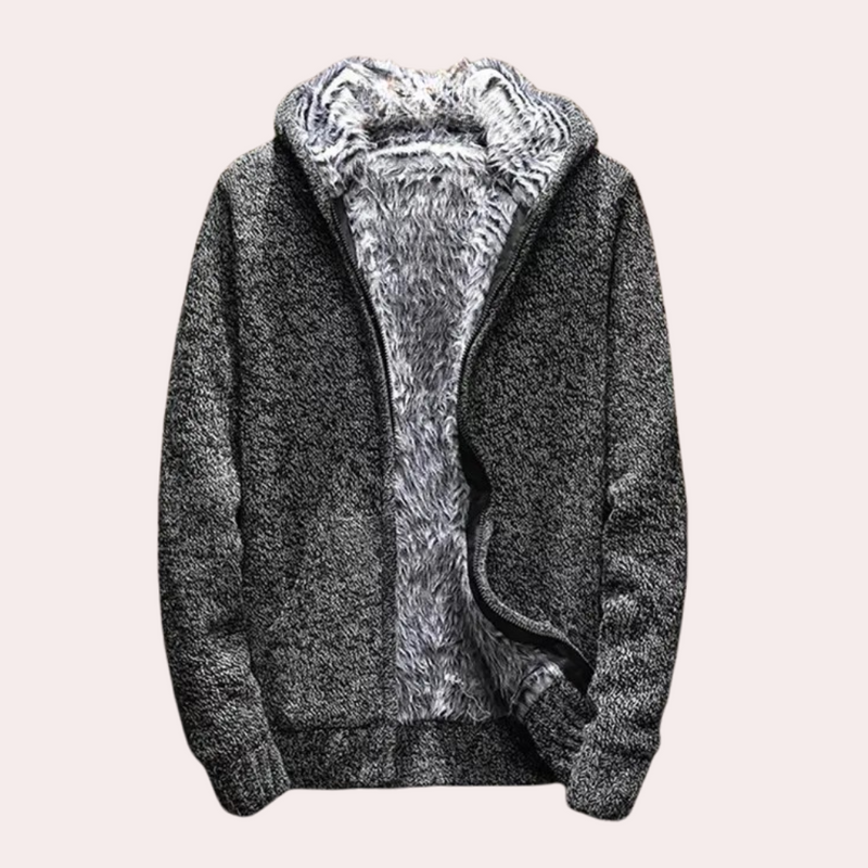 Classic Knitted Hoodie for Men - Milan-Dark grey-S-State of Style