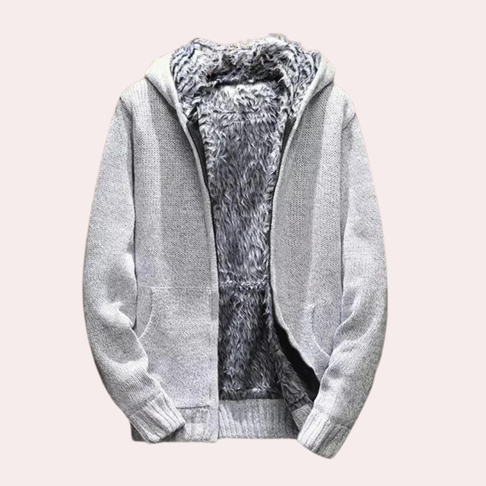 Classic Knitted Hoodie for Men - Milan-Grey-S-State of Style