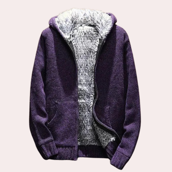Classic Knitted Hoodie for Men - Milan-Purple-S-State of Style