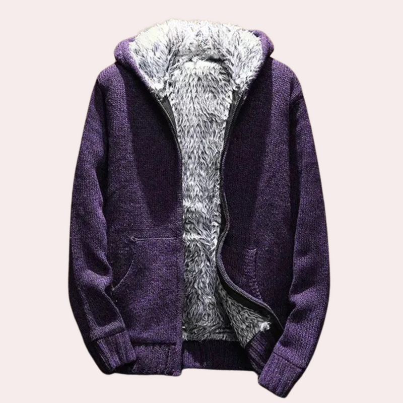 Classic Knitted Hoodie for Men - Milan-Purple-S-State of Style