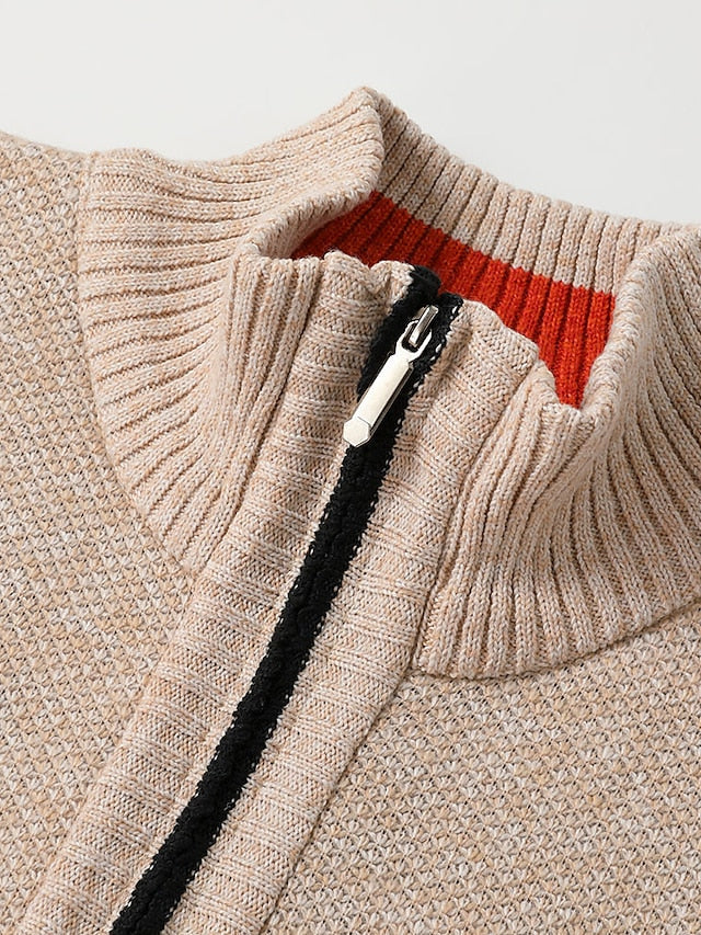 Classic Knitted Men's Jumper - Oscar-Khaki-M-State of Style
