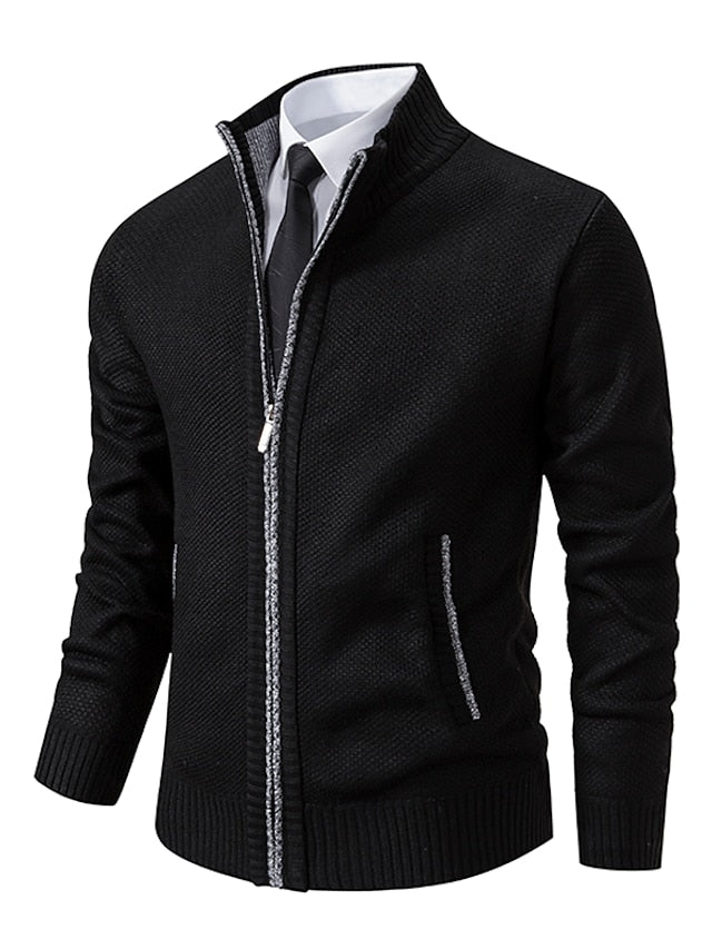 Classic Knitted Men's Sweater - Oscar-Black-M-State of Style