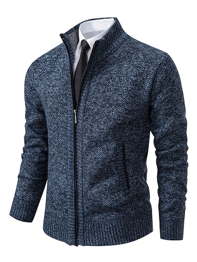 Classic Knitted Men's Sweater - Oscar-Blue-M-State of Style