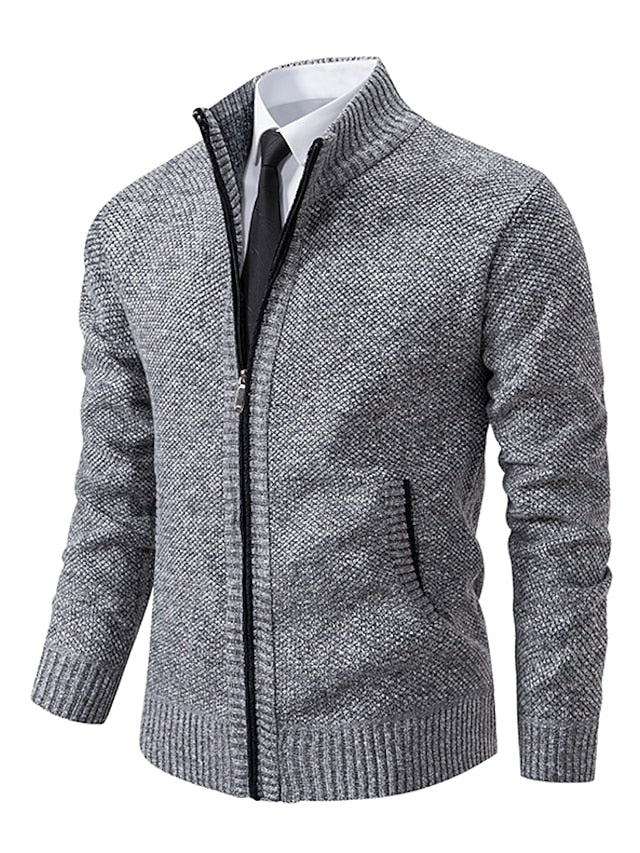 Classic Knitted Men's Sweater - Oscar-Grey-M-State of Style