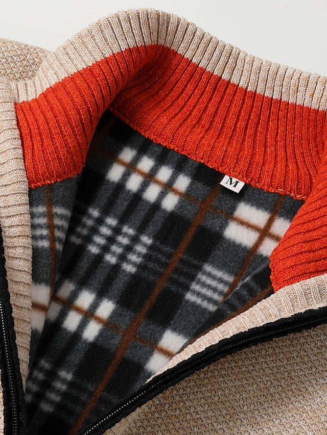 Classic Knitted Men's Sweater - Oscar-Khaki-M-State of Style