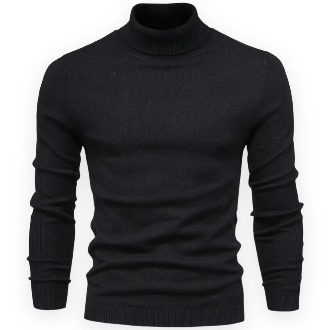 Classic Knitted Men's Sweater - Valen-Black-S-State of Style