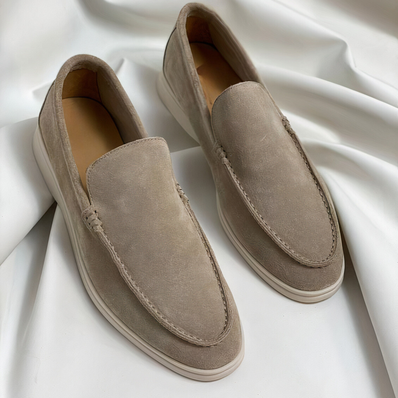 Classic Leather Men's Loafers - Lorenzo-Beige-6.5-State of Style