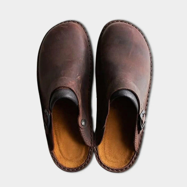 Classic Leather Men's Slippers - Victor-Brown-7-State of Style