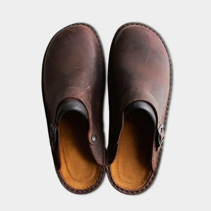 Classic Leather Men's Slippers - Victor-Brown-7-State of Style
