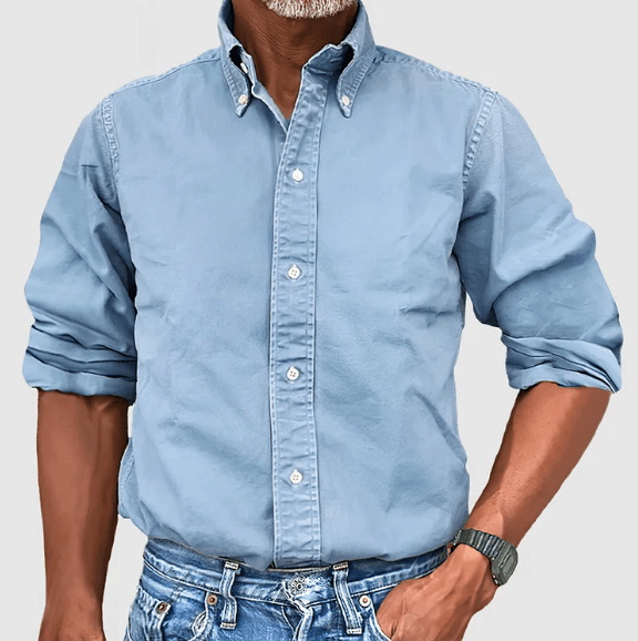 Classic Long Sleeve Shirt - Damien-Light Blue-S-State of Style