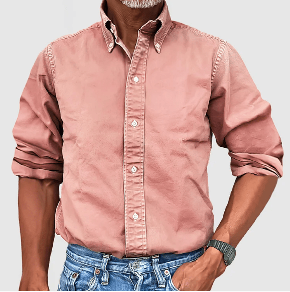 Classic Long Sleeve Shirt - Damien-Pink-S-State of Style
