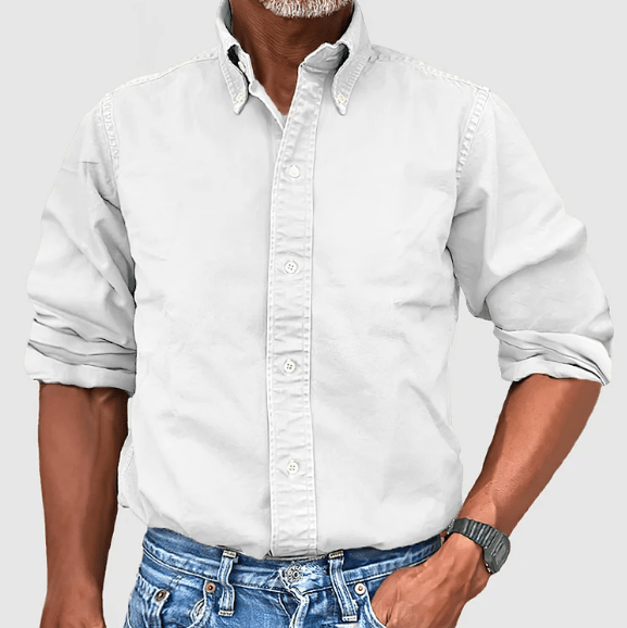 Classic Long Sleeve Shirt - Damien-White-S-State of Style