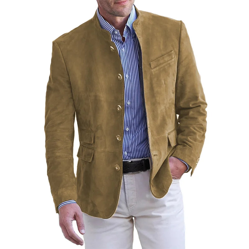 Classic Men's Coat - Maxim-Khaki-S-State of Style