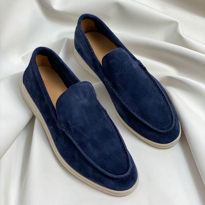 Classic Men's Leather Loafers - Lorenzo-Dark Blue-40-State of Style