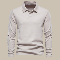 Classic Men's Long Sleeve Polo - Ruben-Beige-S-State of Style