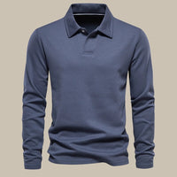 Classic Men's Long Sleeve Polo - Ruben-Blue-S-State of Style