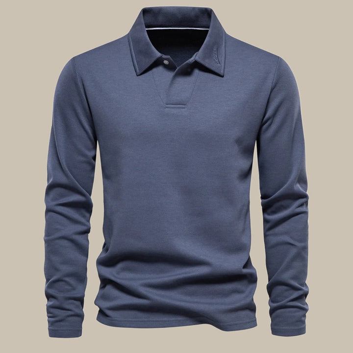 Classic Men's Long Sleeve Polo - Ruben-Blue-S-State of Style