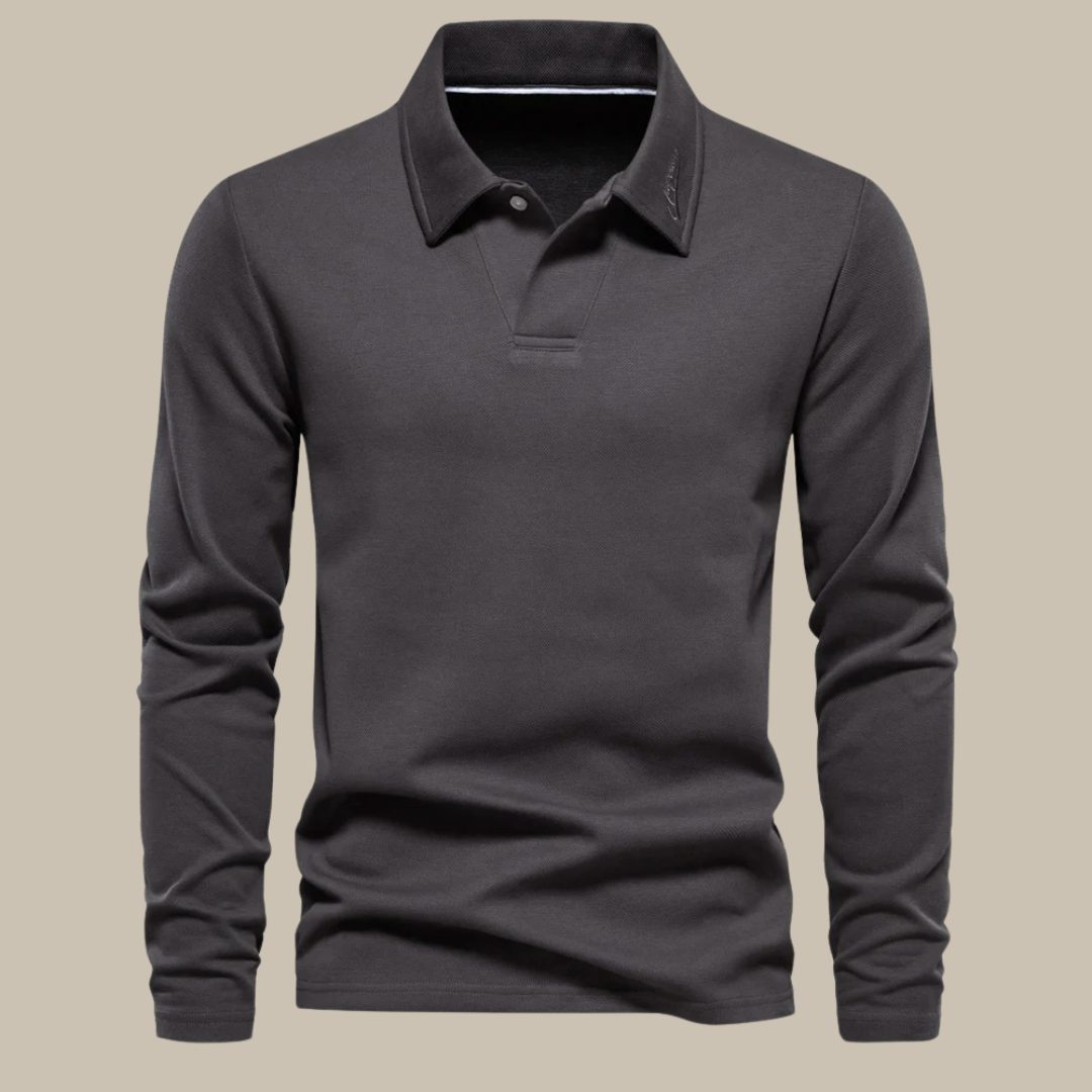 Classic Men's Long Sleeve Polo - Ruben-Dark Grey-S-State of Style