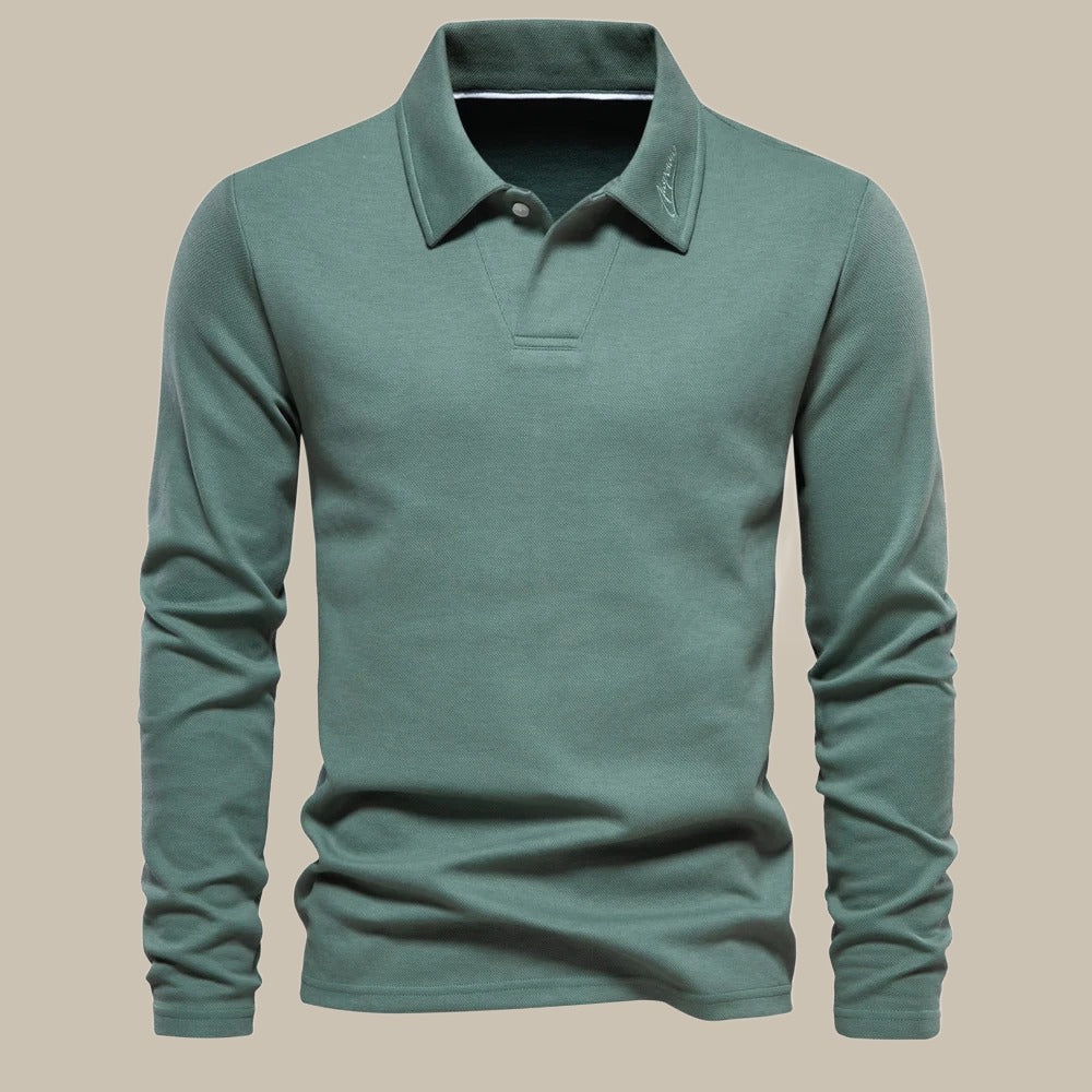 Classic Men's Long Sleeve Polo - Ruben-Green-S-State of Style