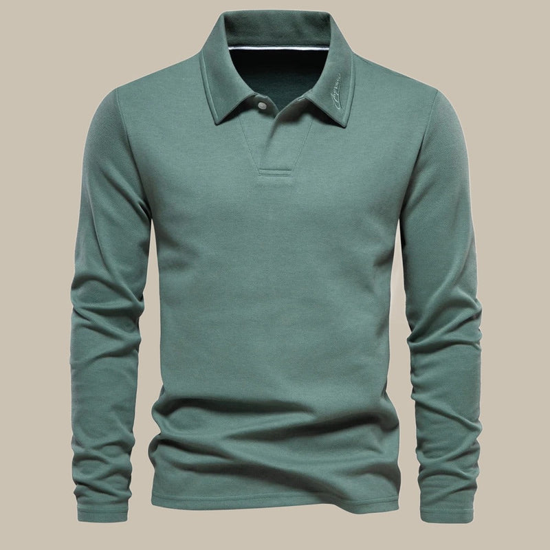 Classic Men's Long Sleeve Polo - Ruben-Green-S-State of Style