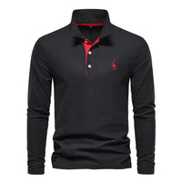 Classic Men's Long Sleeve Polo Shirt - Felix-Black-S-State of Style